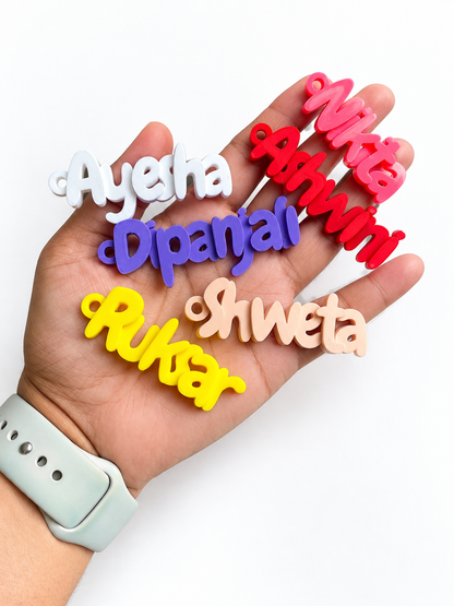 Solid Raised Name Keychain