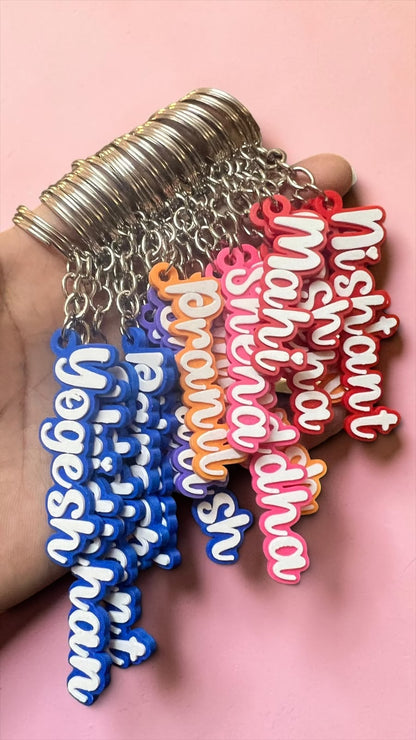 Outlined Name Keychain
