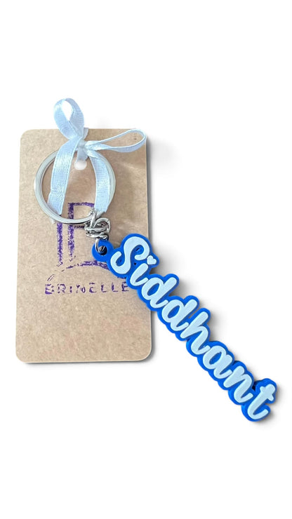 Outlined Name Keychain