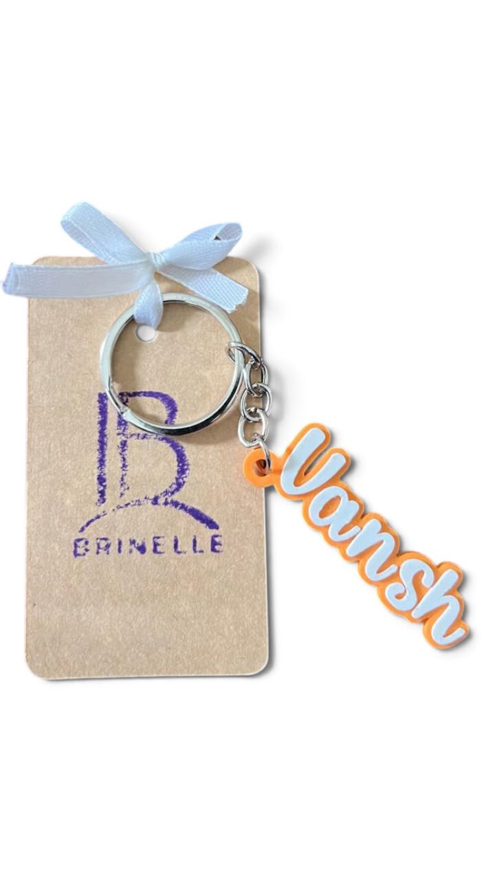 Outlined Name Keychain